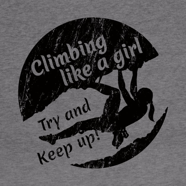 Climbing like a Girl - Black Logo by Mopholo